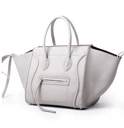 Big Gray Новинка, Известный дизайнерский бренд, роскошные женские кожаные сумки, модная сумка со смайликом, качественные трапециевидные клатчи со смайликом, Bolsa Feminina - Цвет: Big Gray
