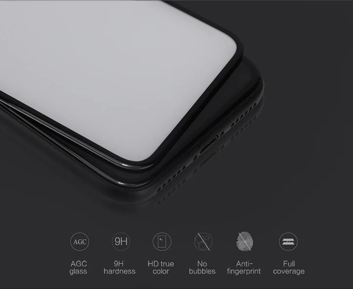 Black Защитная пленка для экрана iphone x, полностью покрытая nillkin 3D CP+ 9 H, 0,33 мм, тонкая, для iphone XS, закаленное стекло, изогнутое, 5,8 '', высокая прозрачность - Цвет: Black
