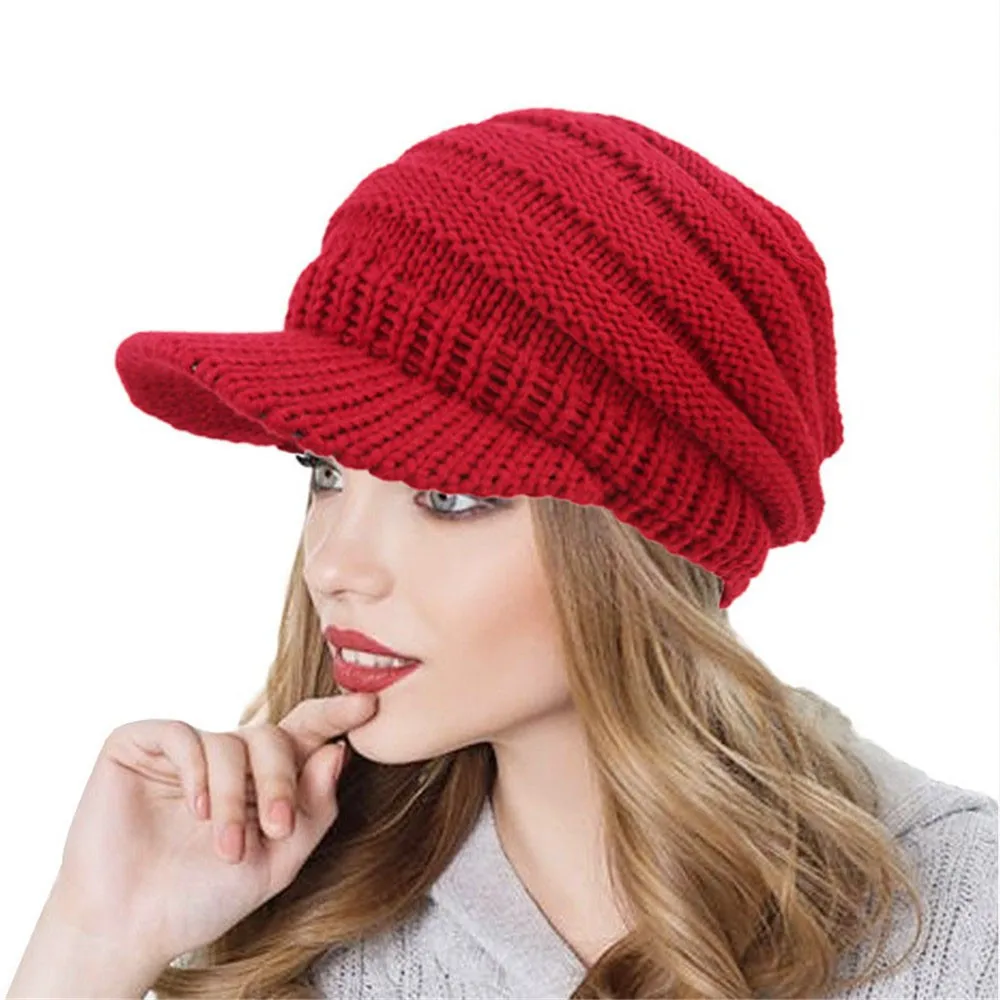 Женская удобная и мягкая эластичная вязаная шапка Теплая Вязаная Шерстяная