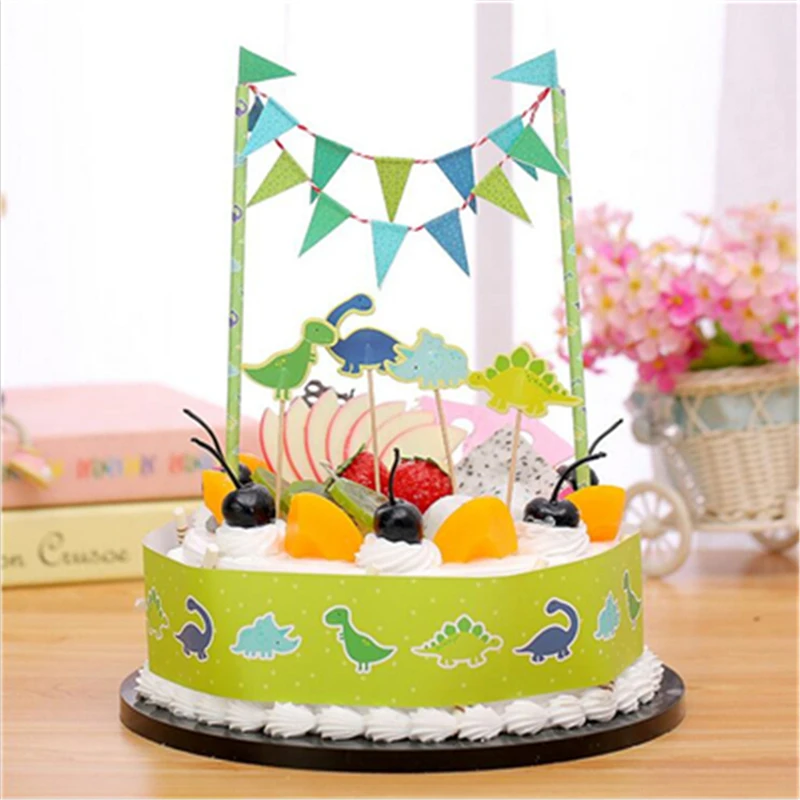 Cartoon Decoration Dinosaur World Birthday Cake Topper Party Decorations Kids Supplies For Baby Shower Boy | Дом и сад