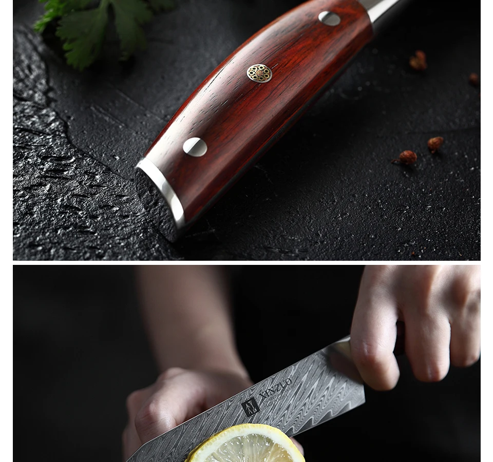 XINZUO 3 шт. наборы кухонных ножей VG10 Дамасская сталь Santoku кухонные ножи шеф-повара острый Кливер ножи для нарезки подарок нож инструменты