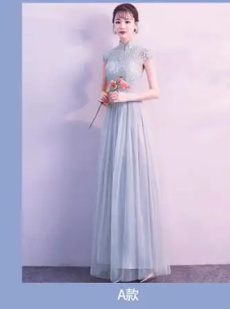 1 шт./лот летние платья для подружки невесты длинное стильное кружевное платье из