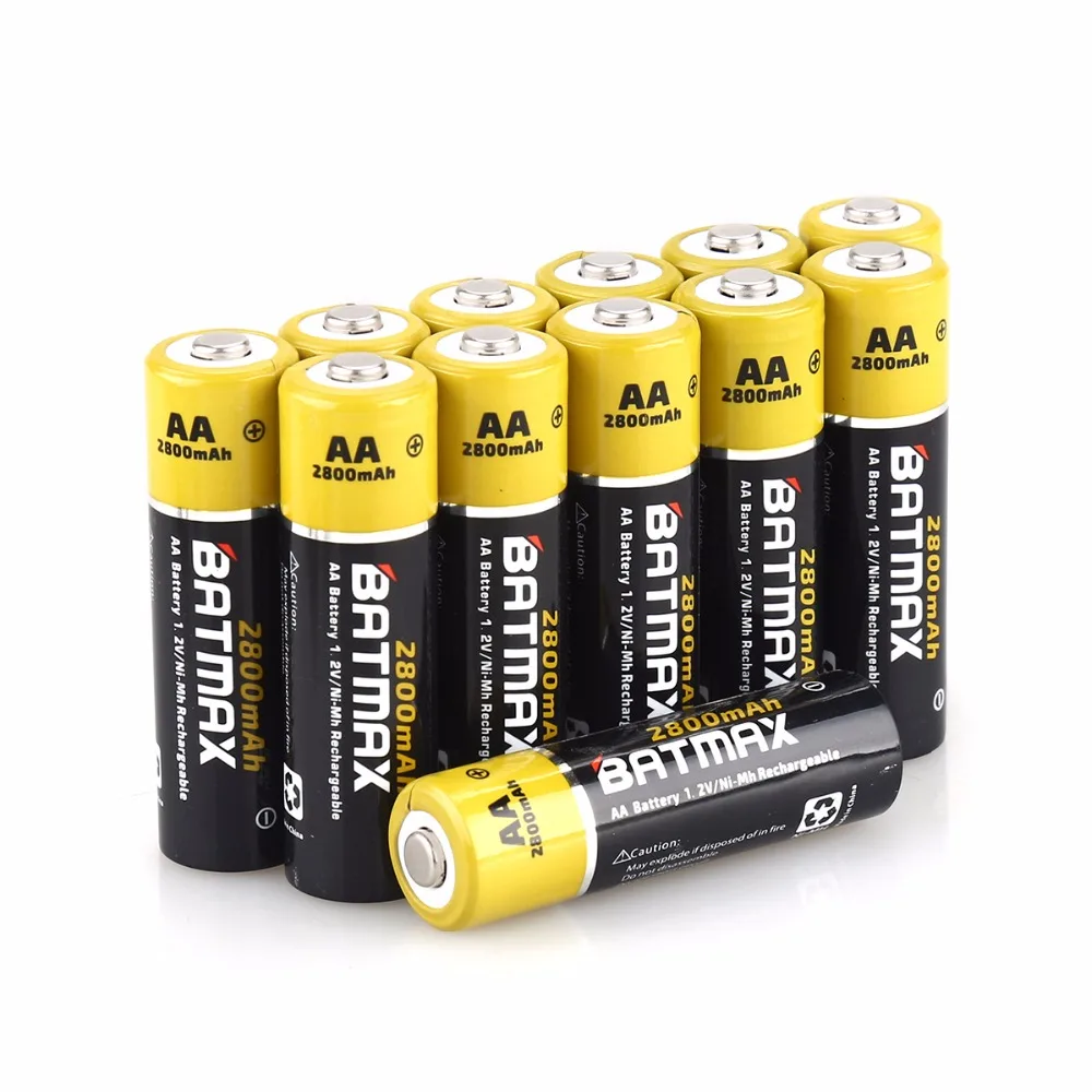12 шт. AA Аккумуляторная Батарея 2800 mAh+ 8 слотов зарядное устройство комплекты для 1,2 V Ni-MH AA/AAA перезаряжаемые батареи
