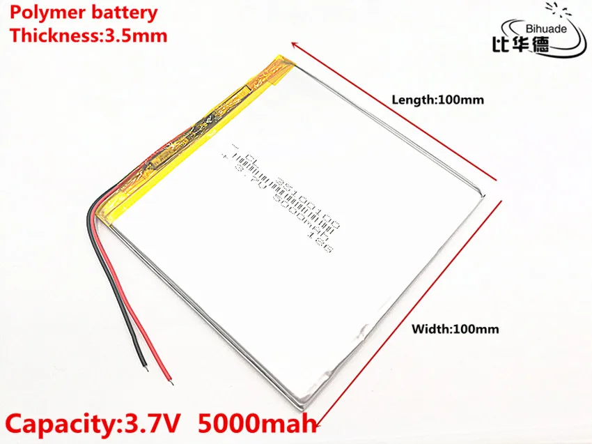 Большой емкости 3,7 V 35100100 5000 mah каждого планшета хорошего качества, универсальные литиевые аккумуляторы