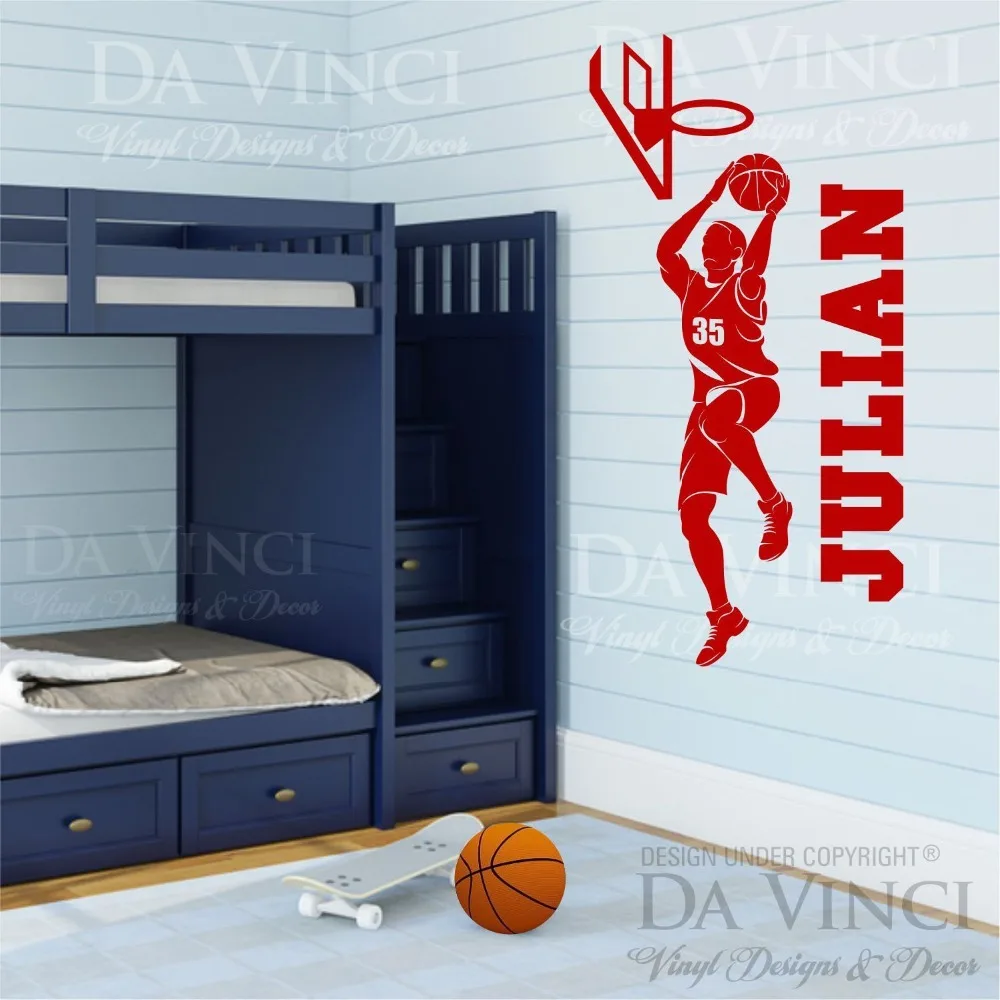 Виниловая наклейка на стену для баскетбола|vinyl stickers|vinyl wall stickerspersonalized stickers |