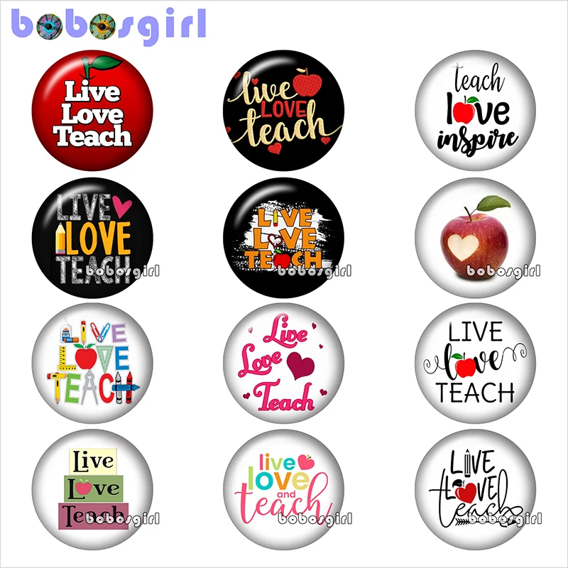 Живая Любовь учить учителей apple стекло кнопки ювелирные изделия DIY круглая