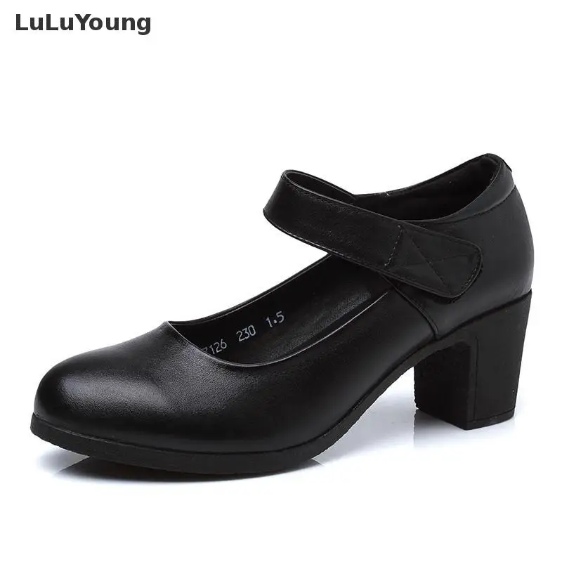 Genuine Leather Women Shoes High Heel Pumps Quality Shoes