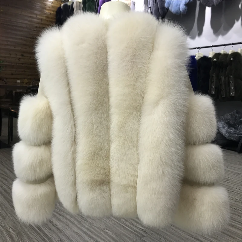 Женское теплое пальто из натурального Лисьего меха короткая тонкая зимняя куртка из натурального меха Новая модная верхняя одежда роскошное пальто из натурального Лисьего меха