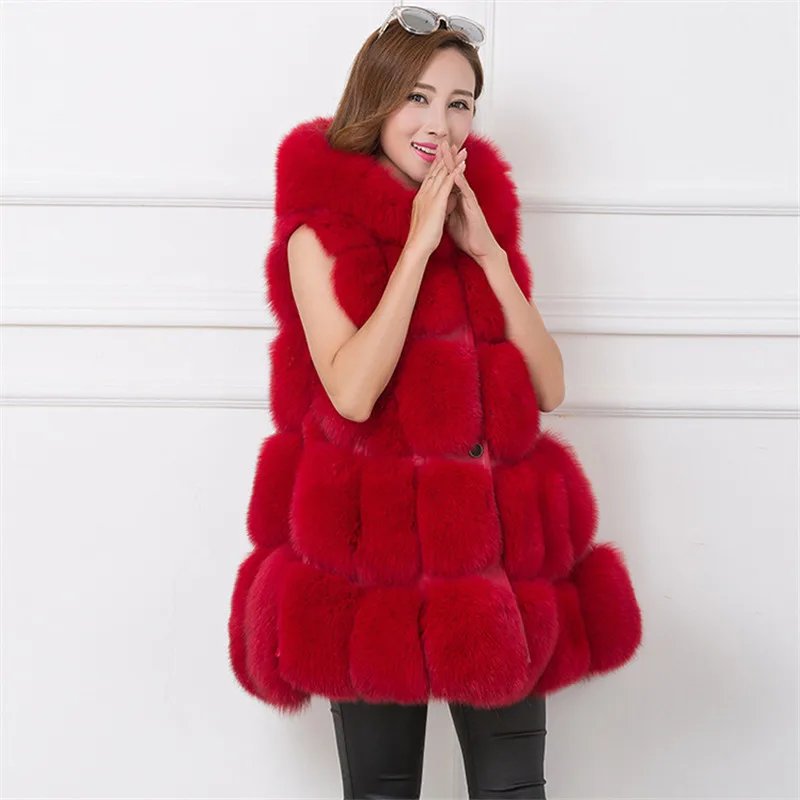 Новинка 2018 осенне-зимнее пальто BINYUXD из лисьего меха свободная юбка жилет