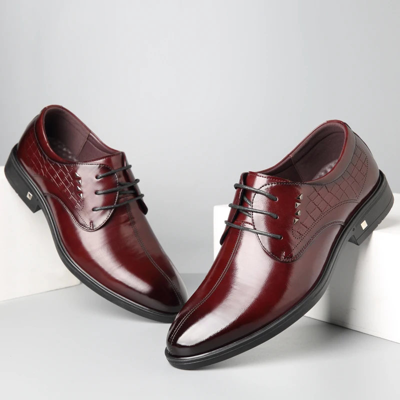 

Formal shoes men leather lace up classic brown black new men's shoes office elegant busines shoe man wedding party shoes for men
