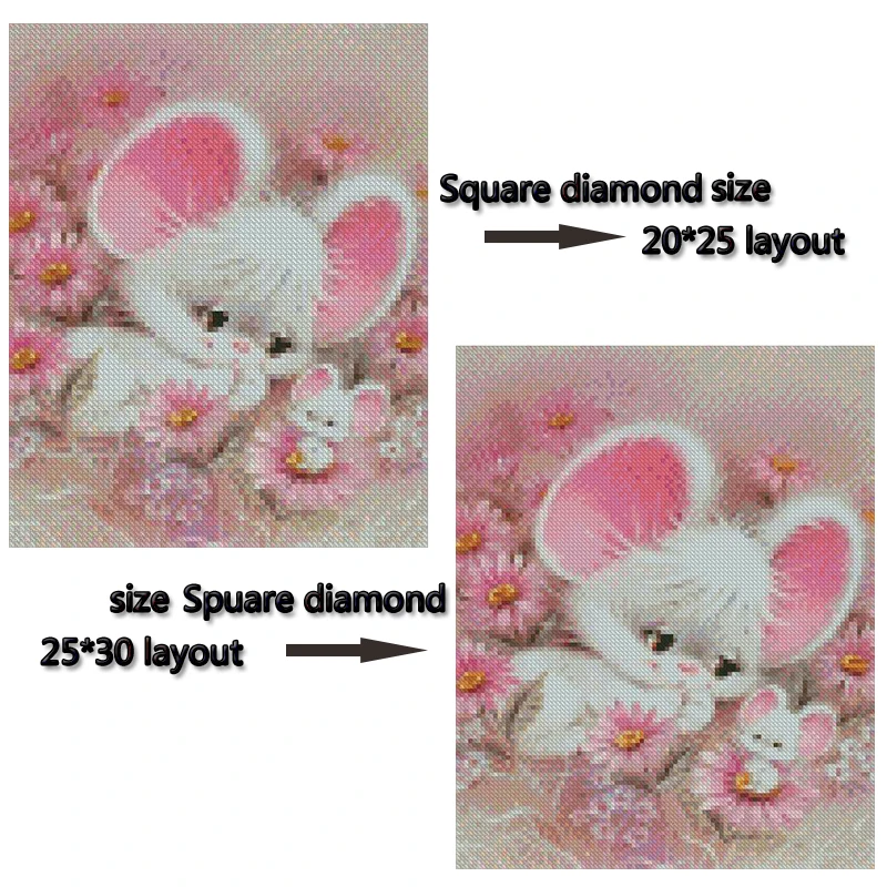 Новая картина из страз сделай сам с двумя мышами мозаика искусство ремесла MH539 |