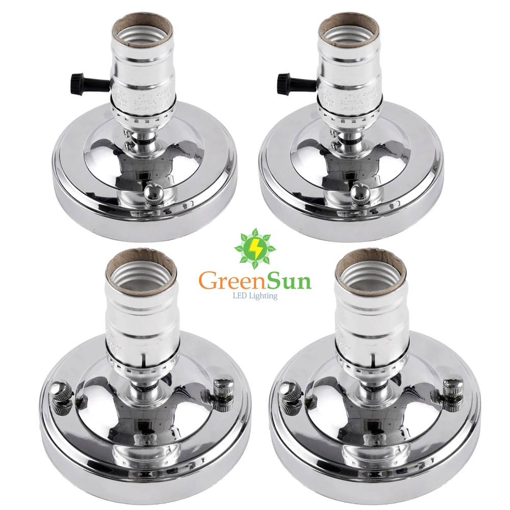 GreenSun 4 шт. Серебряная Лампа Цоколь E27/E26 алюминиевый Ретро Эдисон потолочный шуруп