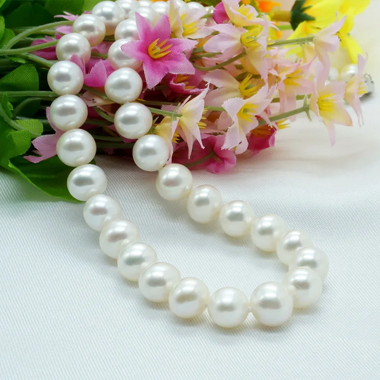 Ожерелье из серебра 925 пробы с натуральным пресноводным жемчугом 9-10 мм |