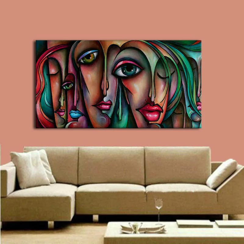 Чистая ручная роспись маслом на холсте люди секс девушка большие глаза настенное