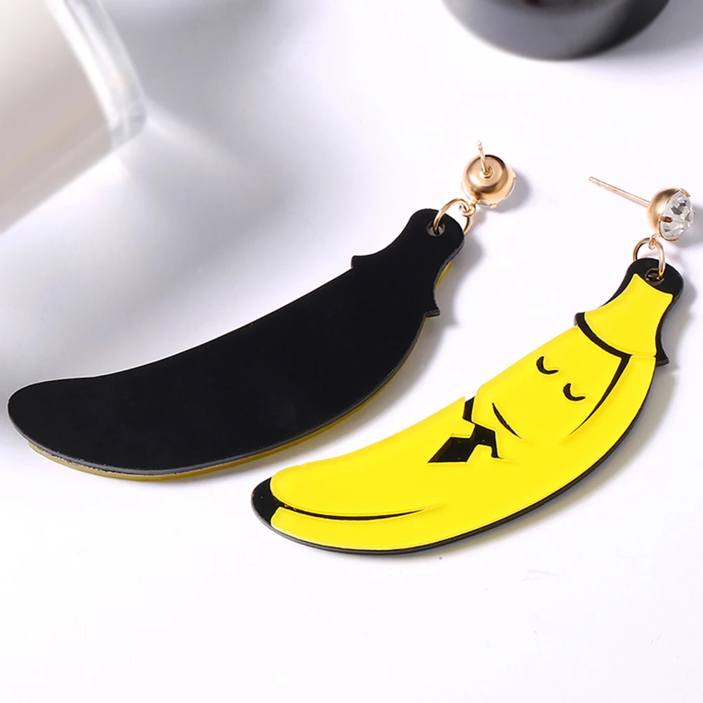 2017 Женская забавная прозрачная подвеска в виде бананов со стразами массивные