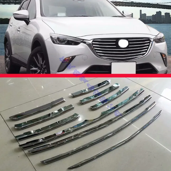 Для Mazda CX 3 2016 2017 2018 2019 ABS хромированный передний центральный сетчатый решетчатый