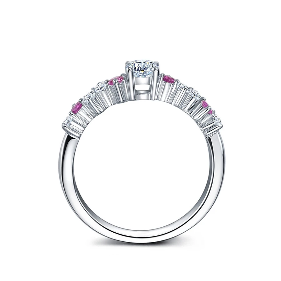 Solid 14K White Gold Diamonds Ring Engagement Wedding Anniversary Natural &amp Ruby Women's Jewelry | Украшения и аксессуары