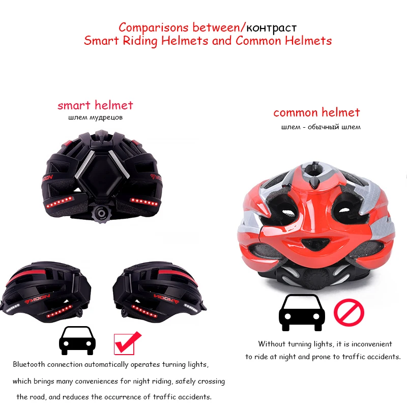 BABAALI Cycling Helmet Intelligent Bluetooth Music ultralight helmet EPS integrated LED men's road night riding Casque 62 | Спорт и