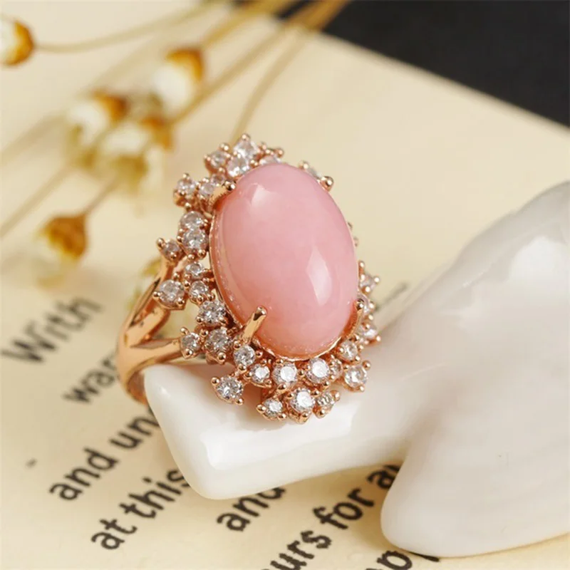 Продаем натуральный Jewelry Кольцо 925 чистого серебра розового золота Цвет