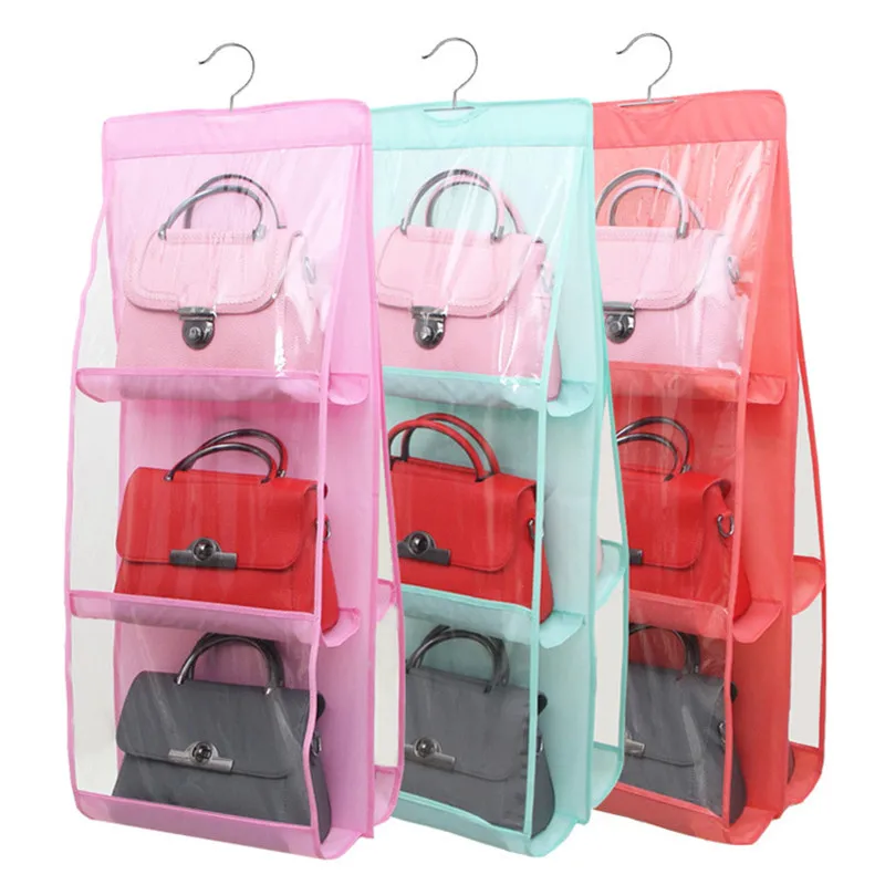 

YIBO Hanging three-dimensional six-pack storage bag dust-proof hanging bag Miscellaneous Daily storage non-woven hanging bag