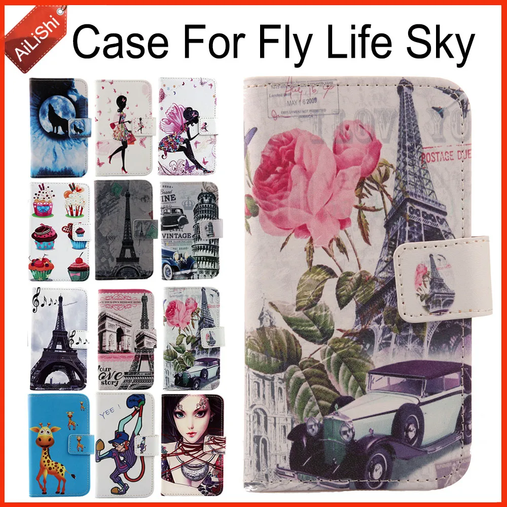 Чехол AiLiShi для Fly Life Sky Роскошный чехол из искусственной кожи с откидной крышкой