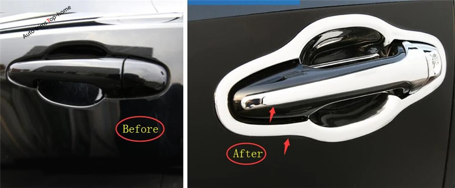

Yimaautotrims Outside Door Pull Doorknob + Handle Bowl Cover Trim Fit For Toyota Highlander KLUGER 2014 2015 2016 ABS Exterior