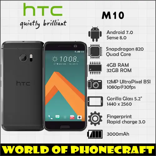 Htc 10 M10 4 ГБ Оперативная память 32 Встроенная ядра Snapdragon 820 12MP Камера NFC Nano SIM быстрого