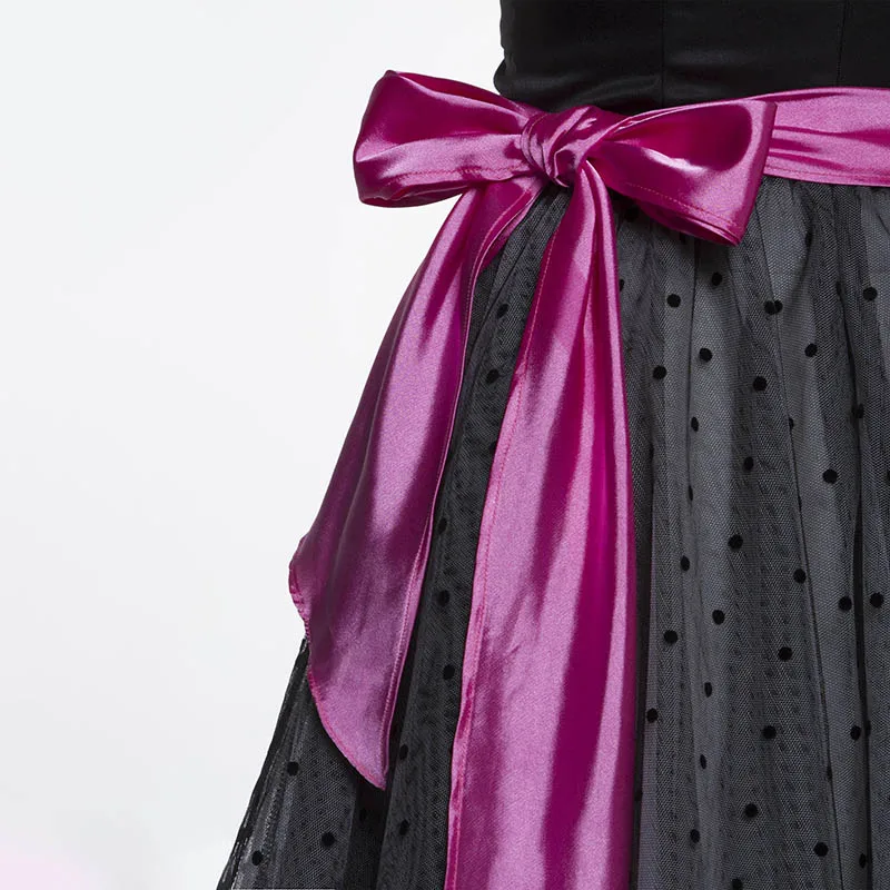 Вечернее платье женская черная сетка горошек без рукавов до колен линия dresseslace-до