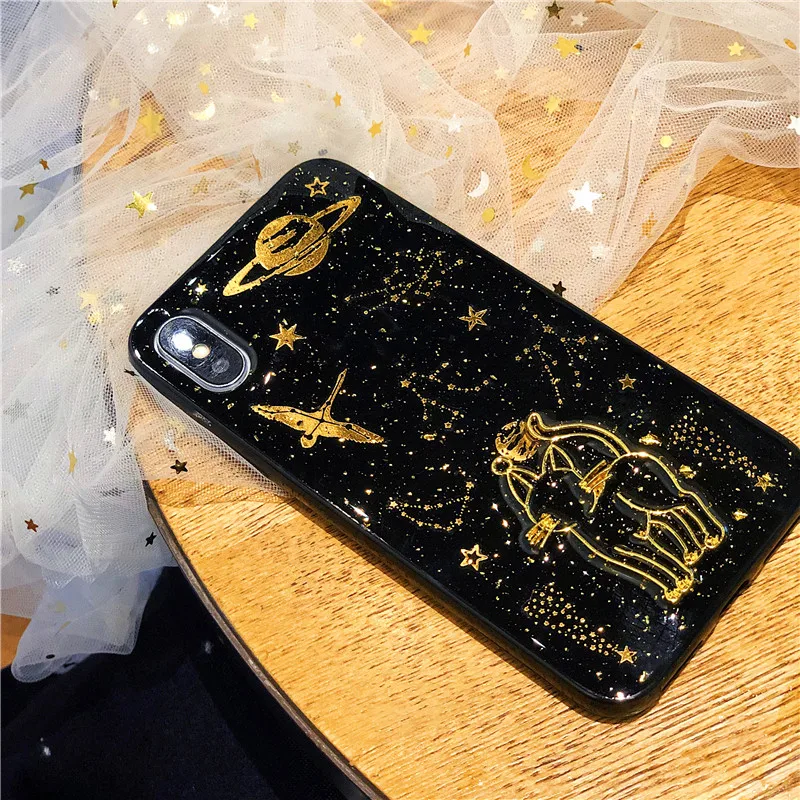 super cute transparent embossment cat shimmering powder soft shell IMD phone case for iphone 6 7 8 Plus X XR XS MAX |