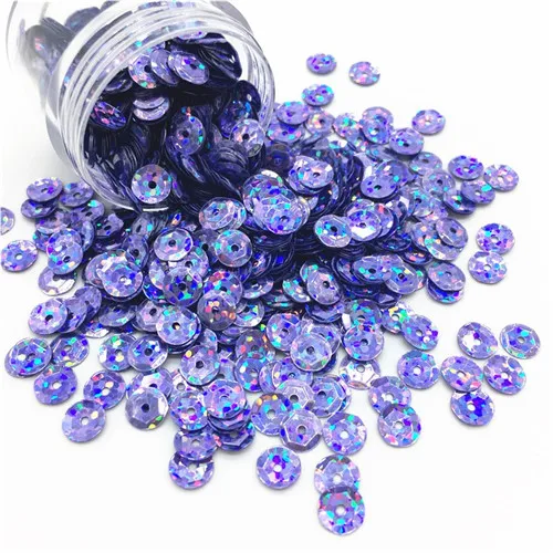 Laser purple blue Пайетки 6 мм AB Цвет формы чашки ПВХ свободные блестки раззноцветные часы ремесла DIY Декор одежды Lentejuelas пуговицы прозрачные 10 г - Цвет: Laser purple blue