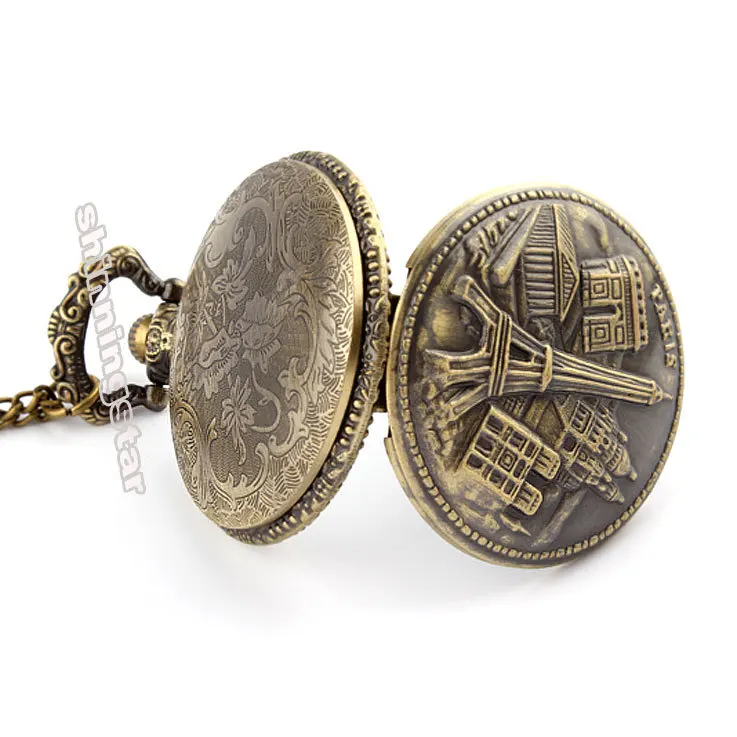 Античная бронзовая Триумфальная арка в Париже Эйфелева башня карманные часы