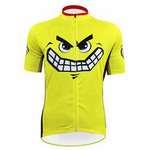2018 Джерси для велоспорта мужская одежда с коротким рукавом smile желтая mtb/дорожный
