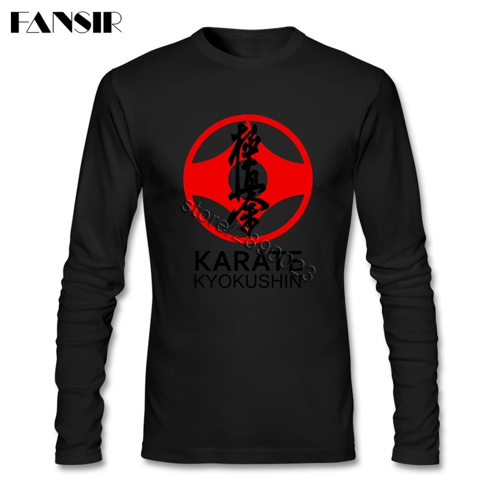 Футболка Karate Kyokushin мужская с длинным рукавом хлопок круглый вырез новый дизайн