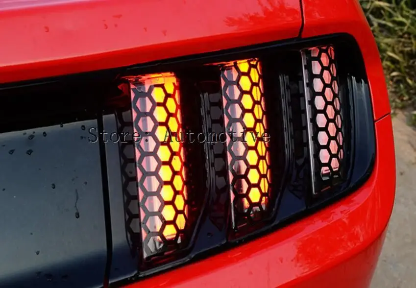 

Хвост светильник пленка отделкой абажур для лампы с металлическим каркаксом паста соты литья отделка Набор для Ford Mustang 2015 2016 2017