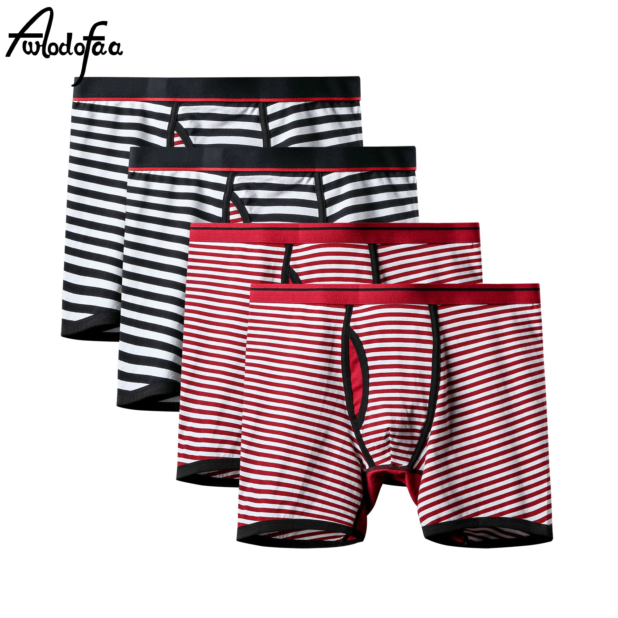 

4Pcs/lot Men Plus Size Underwear Long Boxer Cotton Man Short Breathable Mens Flexible Shorts Boxers Male Underpants Large Size