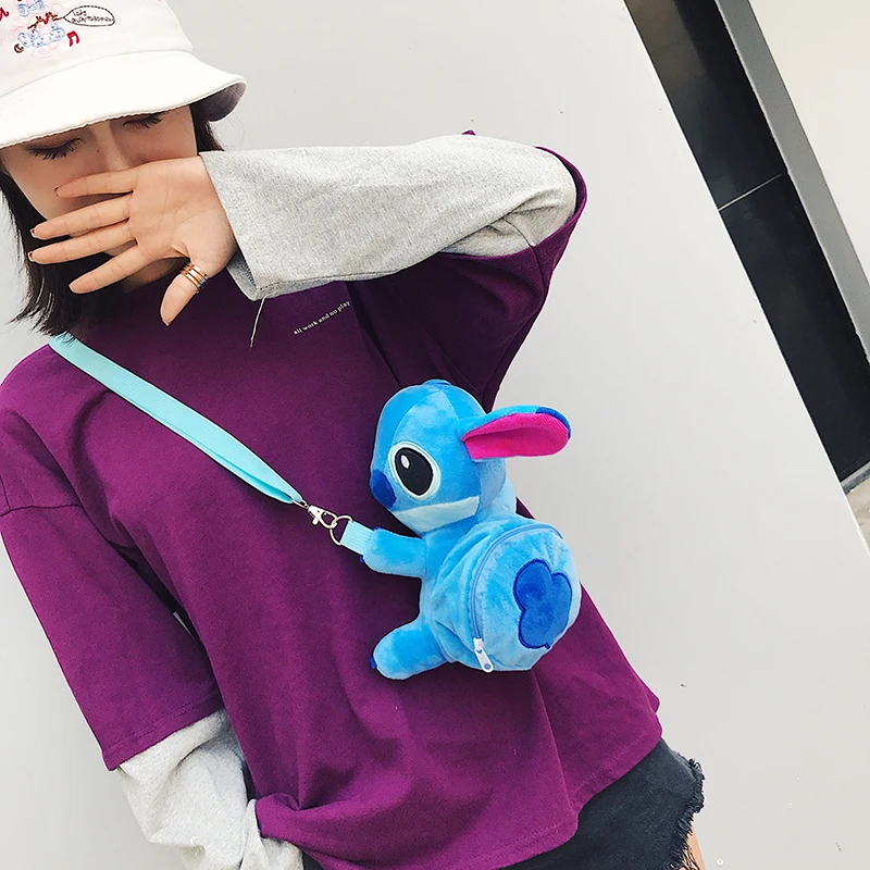 1 шт. 21 см * 10 8 Милая синяя сумка для ститча мягкая плюшевая игрушка Kawaii
