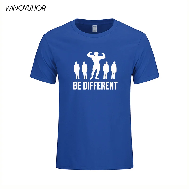 Мужские футболки с забавным принтом Be Different летние повседневные хлопковые