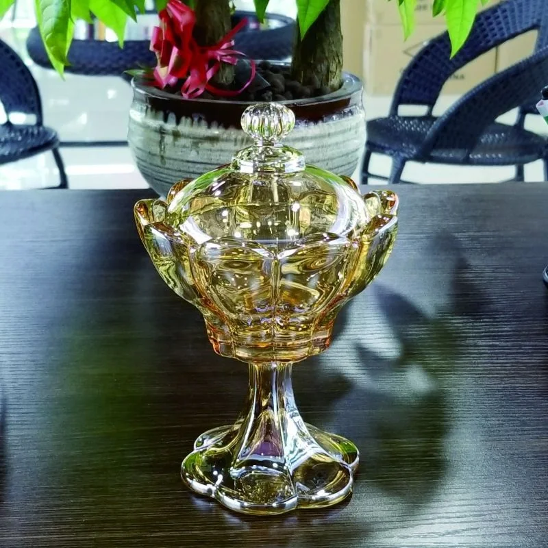 Свадебное украшение банка для конфет дворец янтарный рельеф с крышкой