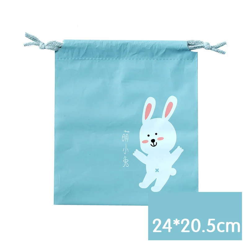 S Rabbit 1pc 1 шт., водонепроницаемые сумки для хранения с принтом мультяшных животных, детская одежда, детские игрушки, органайзер на шнурке, косметички, сумки для конфет - Цвет: S Rabbit 1pc