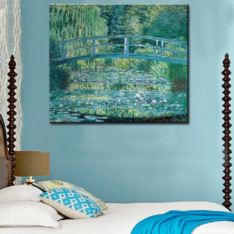 

wall Picture oil painting Bridge over a Pond of Water Lilies Artist Claude Monet impress painter print wall painting No Framed