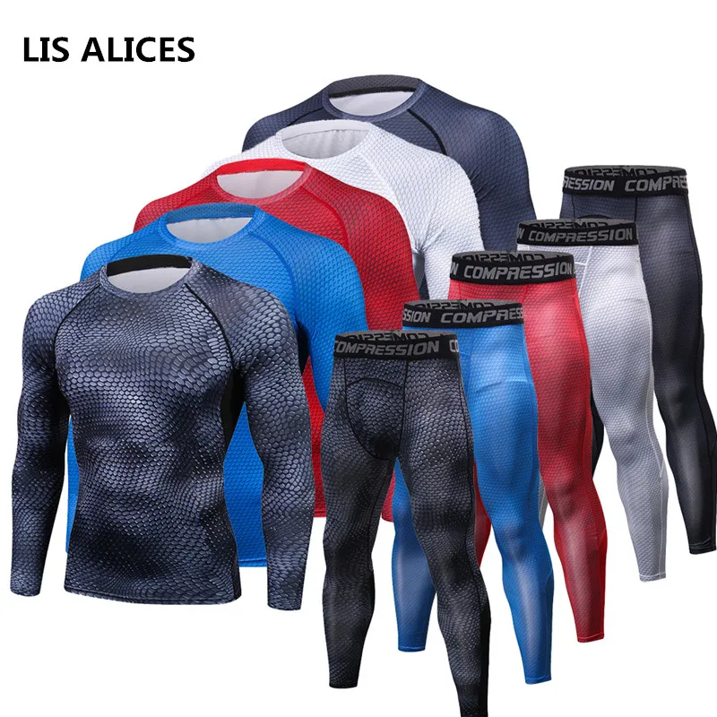 Men Pro Quick Dry Compression Long Johns Fitness Winter Gymming Male Spring Autumn Sporting Runs Workout Thermal Underwear Sets | Мужская
