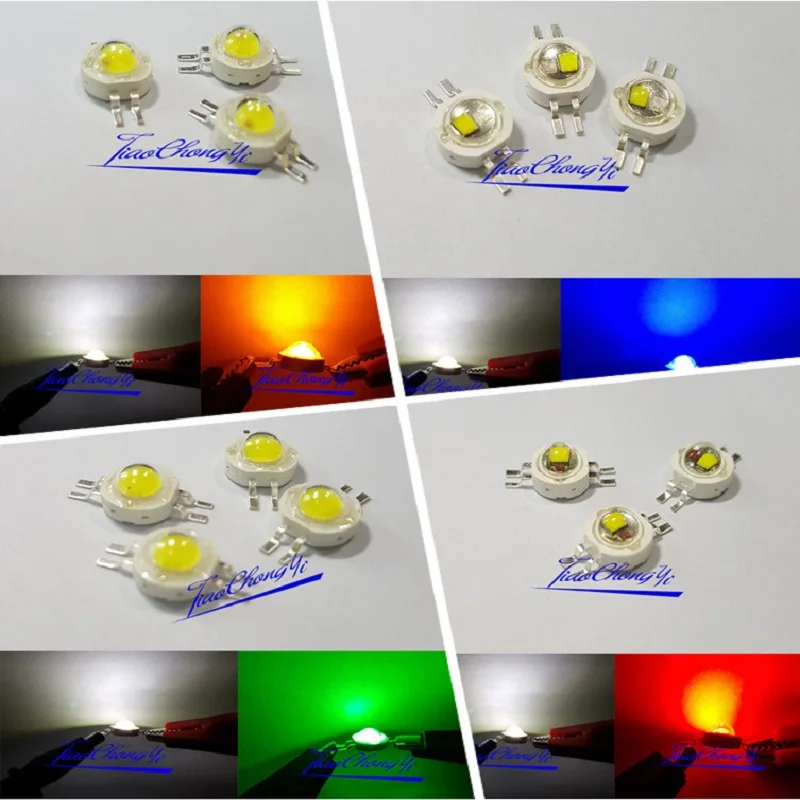 

10PCS 2X3W 2chip Double color white/ Red Grnn Blue Yellow UV High Power LED Light Emitting Diode