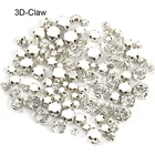 Стразы пришивные круглые серебристые и золотистые с кристалламикристаллами AB 3D, новые стеклянные стразы с блестками для свадебного платья