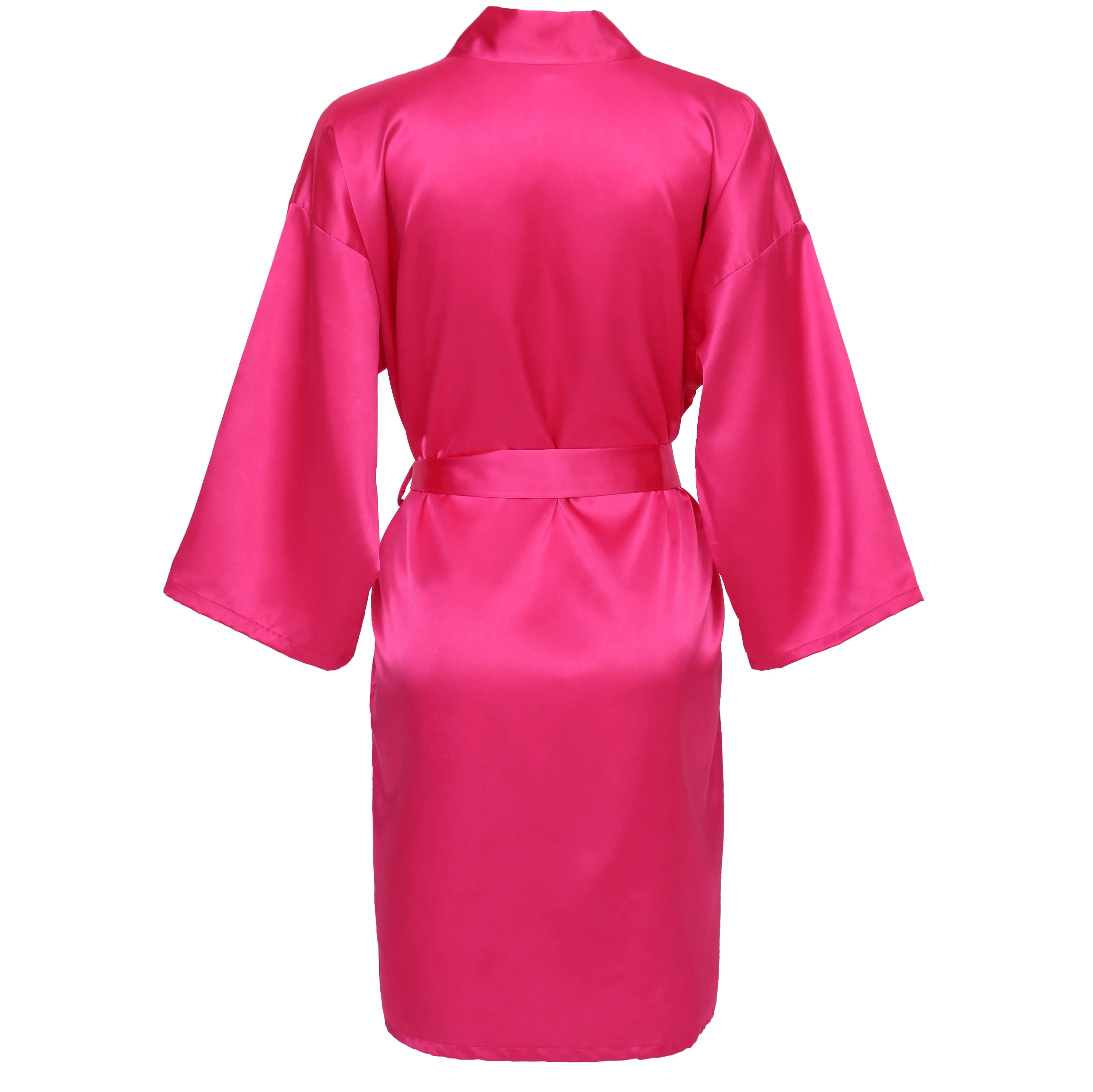 Hot Pink YUXINBRIDAL цвета однотонные халаты атласный шелковый халат атласный Свадебный халат невесты убранство халат подружки невесты белый - Color: Hot Pink