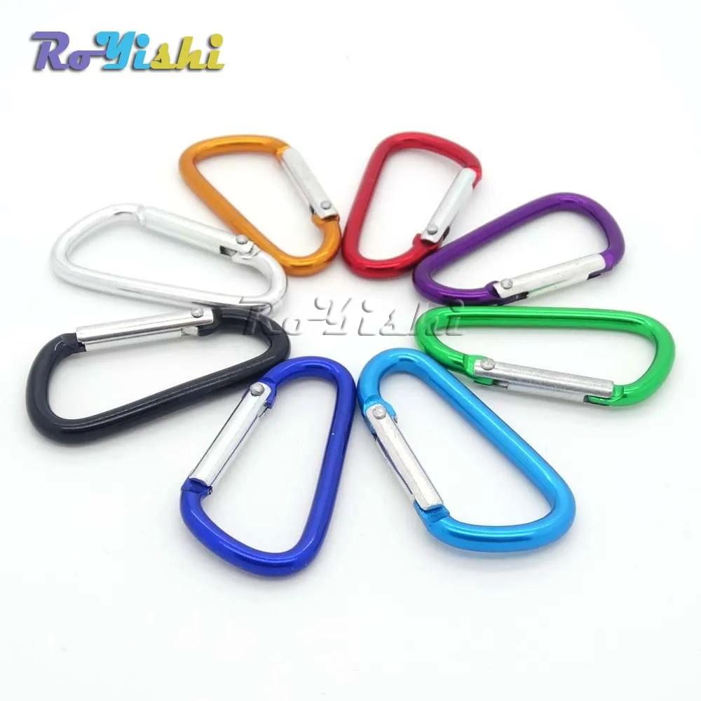1000 штук упак. алюминиевый карабин защелкивающийся крючок Брелок Для уличный