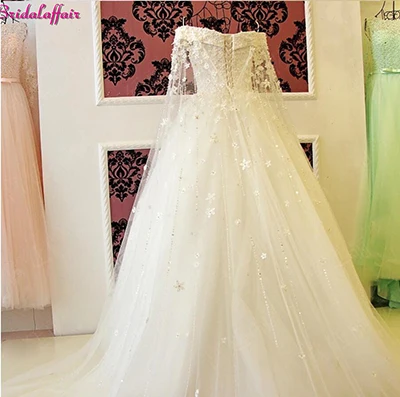 same photo Bridalaffairроскошные Свадебные платья Vsetido De Novia с шалью накидка Кристаллы Кружева Бисероплетение Аппликации Королевский поезд Свадебные платья - Цвет: same photo