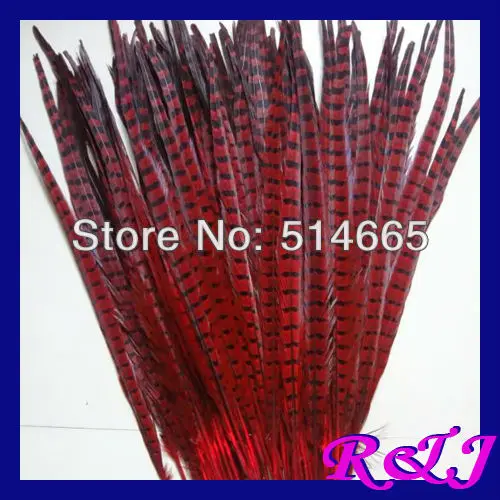 EMS Бесплатная доставка 100 шт./лот кольцо на шею перо фазан из хвоста фазана Красный