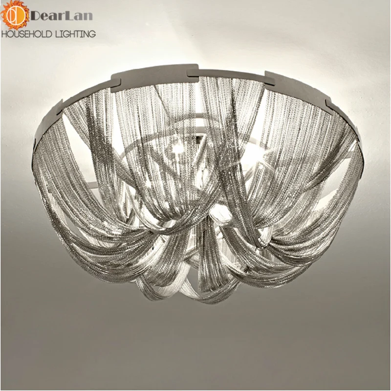 Современный Стиль серебряной ткани арт подвесной светильник Engineering Дизайн