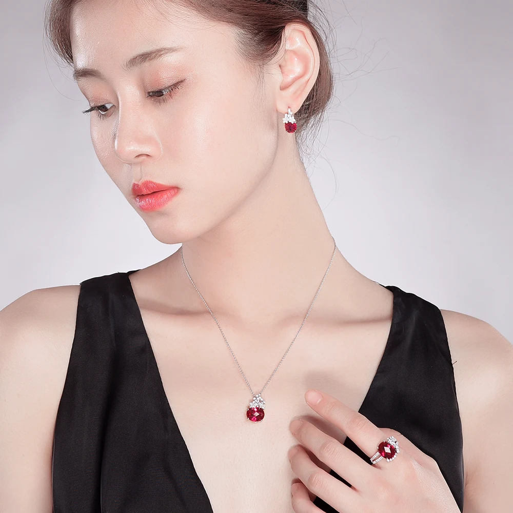 Женские серьги из серебра 100% пробы с рубином 925 карата|drop earrings|earrings dropsearrings earring |
