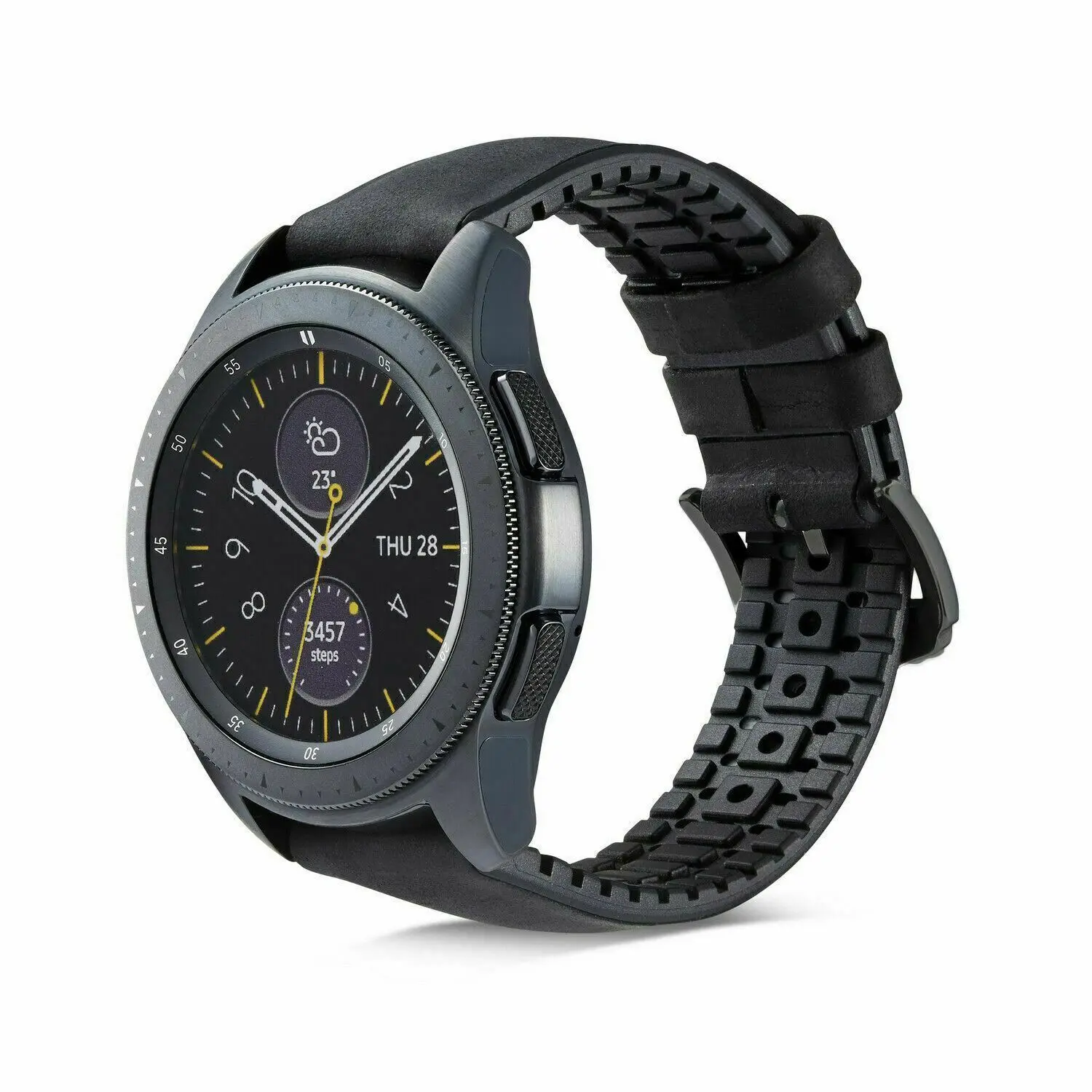 Ремешок кожаный для Samsung Galaxy Watch 42 мм винтажный Силиконовый браслет с защитой от